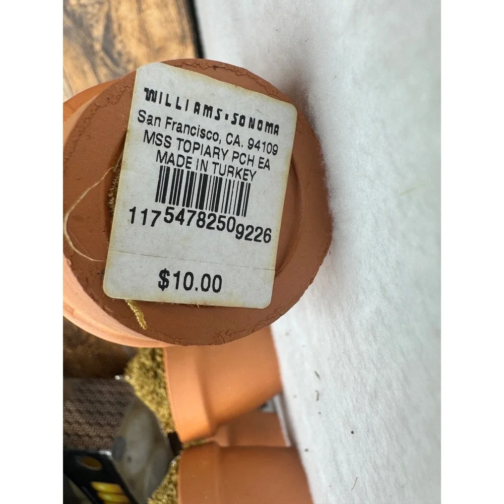 Pottery Barn Williams Sonoma Moss Topiary Place Card Holders Set of 6 Terracotta